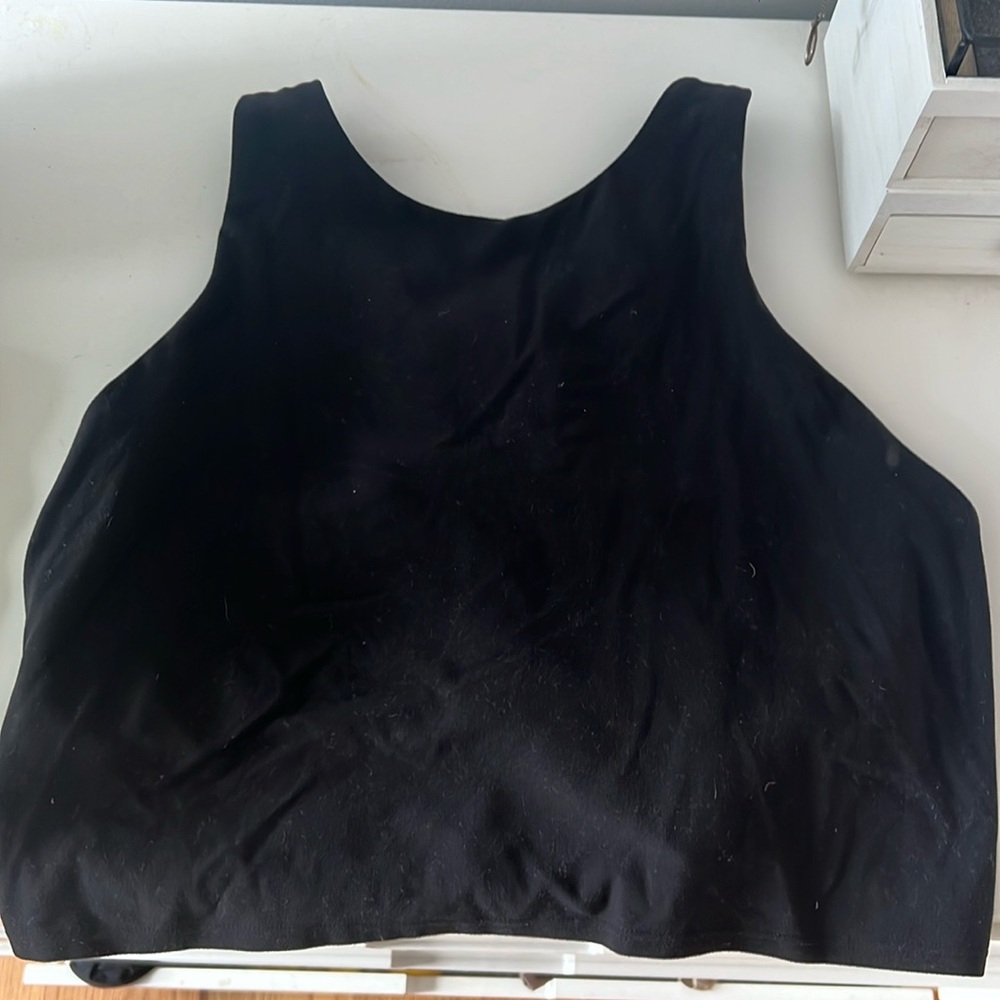 Athleta Black high neck razor back sports bra